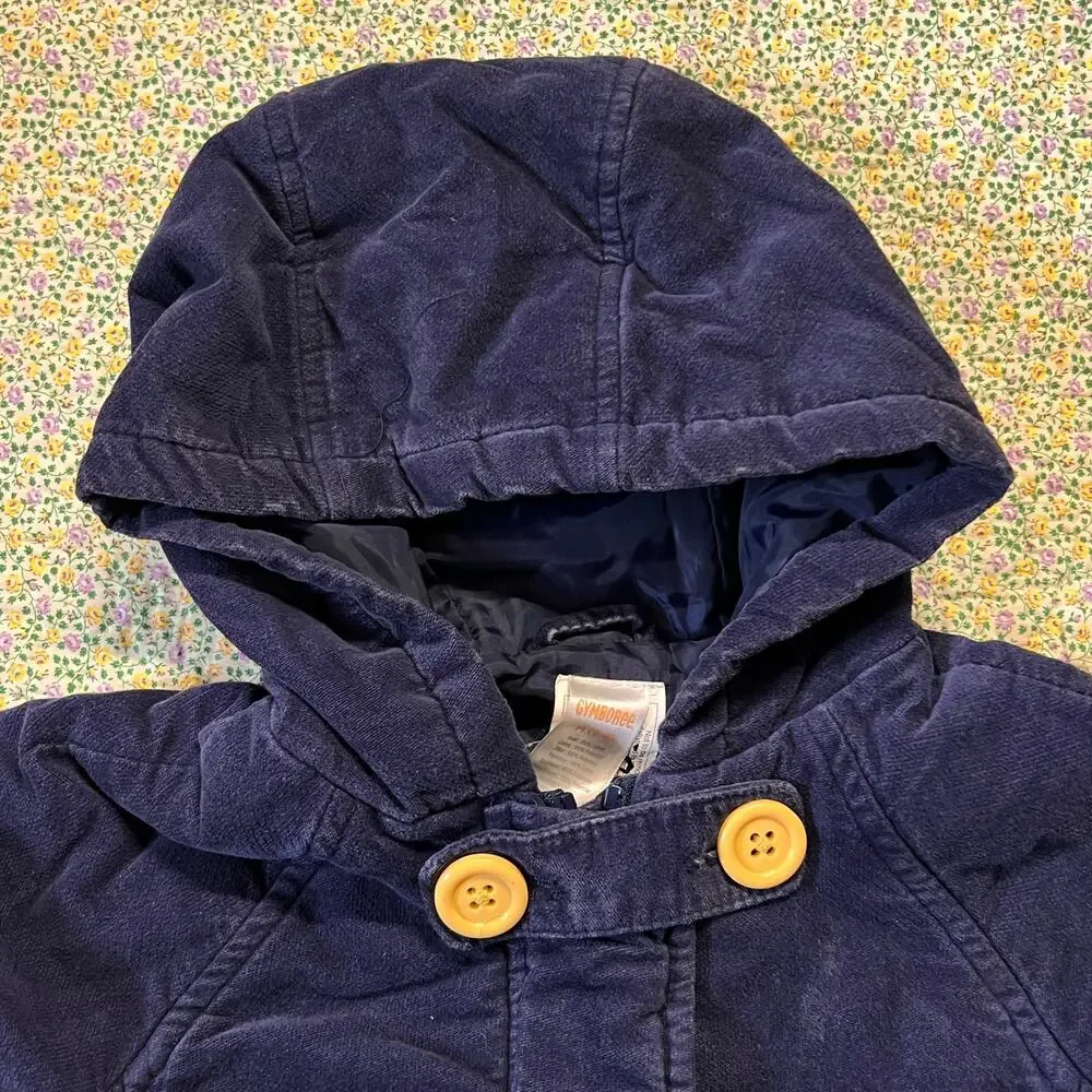 GYMBOREE GIRLS BLUE CORDUROY COAT SIZE 7/8 GUC